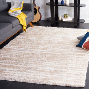 Safavieh Lindsay Plush Shag Area Rug Beige Ivory — Deep 1.875" Pile, Power-Loomed Turkish Luxury For Living Rooms 11'-0" x 15'-0" LNS554B-1115