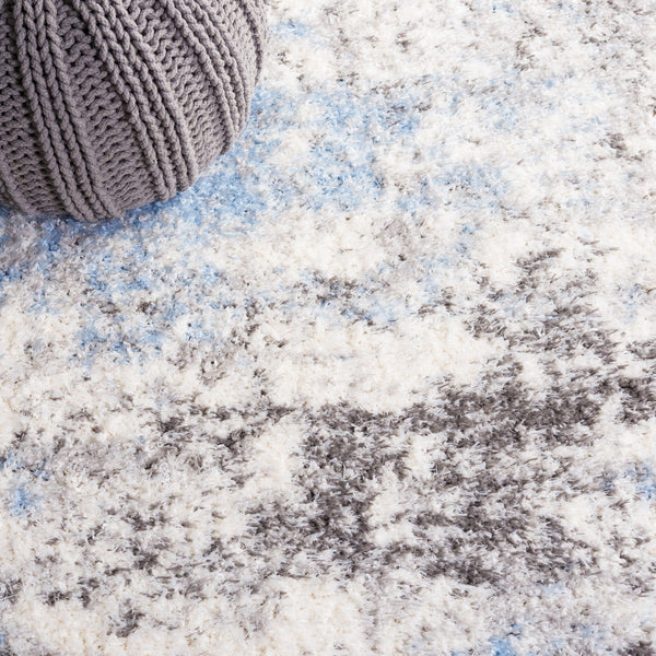 Safavieh Lindsay Shag 556 Power Loomed Shag & Flokati Rug Grey / Blue Ivory 9' x 12'