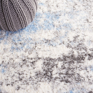 Safavieh Lindsay Shag 556 Power Loomed Shag & Flokati Rug Grey / Blue Ivory 5'-3" x 7'-6"