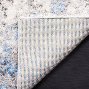 Safavieh Lindsay Shag 556 Power Loomed Shag & Flokati Rug Grey / Blue Ivory 5'-3" x 7'-6"