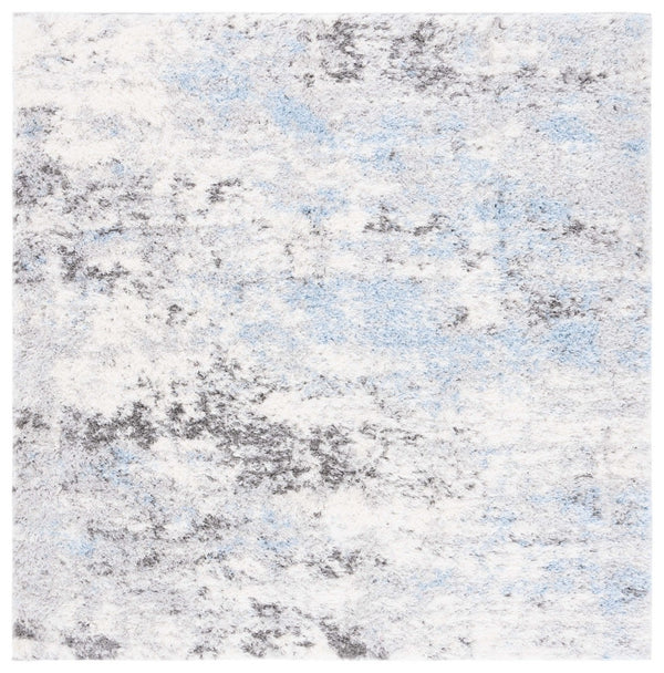 Safavieh Lindsay Shag 556 Power Loomed Shag & Flokati Rug Grey / Blue Ivory 9' x 12'