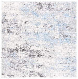Safavieh Lindsay Shag 556 Power Loomed Shag & Flokati Rug Grey / Blue Ivory 6'-7" x 6'-7" Square