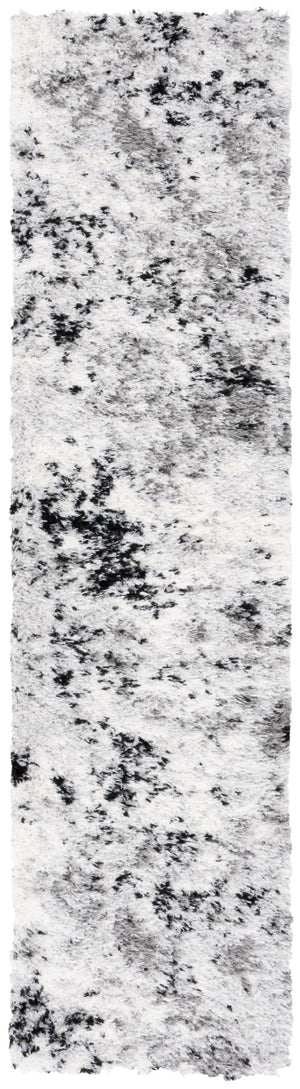 Safavieh Lindsay Shag 556 Power Loomed Shag & Flokati Rug Grey / Black Ivory 2'-2" x 8'