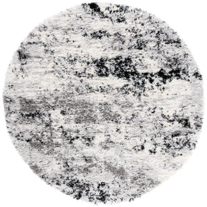 Safavieh Lindsay Plush Shag Area Rug In Grey Black Ivory — 1.875" High Pile, Soft Power-Loomed Turkish Quality 6'-0" x 9'-0" LNS556G-6