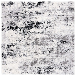 Safavieh Lindsay Shag 556 Power Loomed Shag & Flokati Rug Grey / Black Ivory 8' x 10'