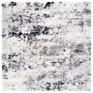 Safavieh Lindsay Plush Shag Area Rug In Grey Black Ivory — 1.875" High Pile, Soft Power-Loomed Turkish Quality 6'-0" x 9'-0" LNS556G-6