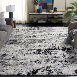 Safavieh Lindsay Plush Shag Area Rug In Grey Black Ivory — 1.875" High Pile, Soft Power-Loomed Turkish Quality 6'-0" x 9'-0" LNS556G-6