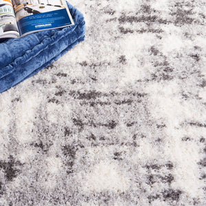 Safavieh Lindsay Shag 558 Power Loomed Shag & Flokati Rug Dark Grey / Grey 9' x 12'