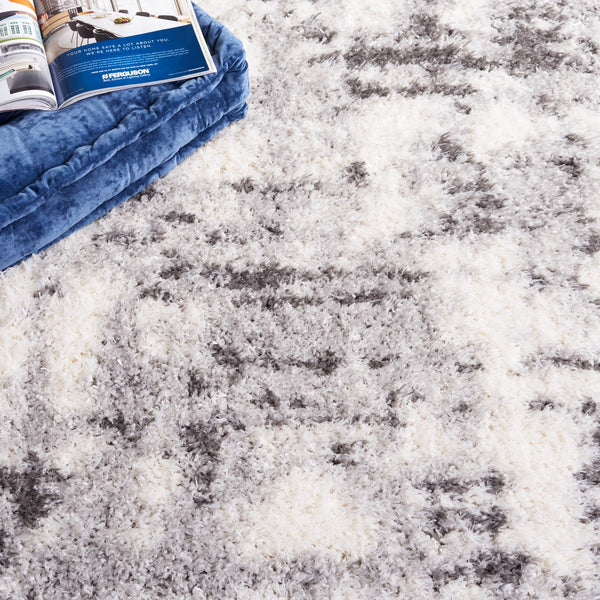 Safavieh Lindsay Shag 558 Power Loomed Shag & Flokati Rug Dark Grey / Grey 9' x 12'