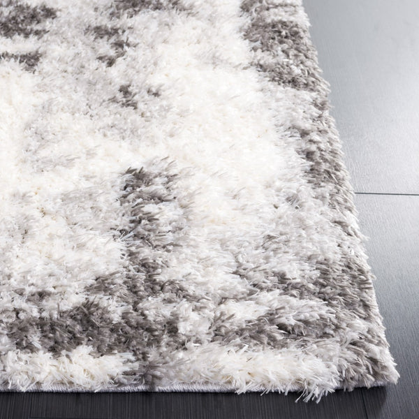 Safavieh Lindsay Shag 558 Power Loomed Shag & Flokati Rug Dark Grey / Grey 5'-3" x 7'-6"