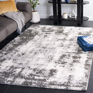 Safavieh Lindsay Shag 558 Power Loomed Shag & Flokati Rug Dark Grey / Grey 5'-3" x 7'-6"