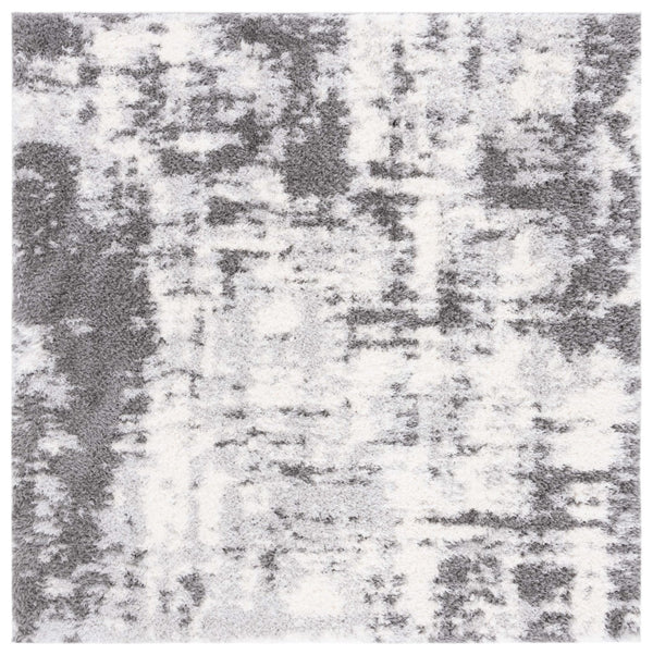 Safavieh Lindsay Shag 558 Power Loomed Shag & Flokati Rug Dark Grey / Grey 6'-7" x 6'-7" Square