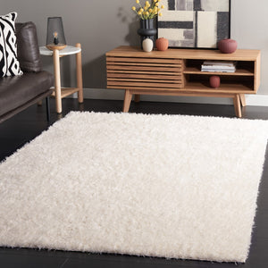 Safavieh Lindsay Shag 560 Power Loomed Shag & Flokati Rug Ivory 5'-3" x 7'-6"