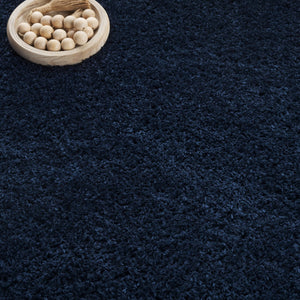 Safavieh Lindsay Shag 560 LNS560 Power Loomed Shag & Flokati Rug Navy LNS560N-7SQ