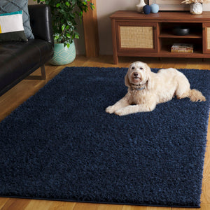 Safavieh Lindsay Shag Area Rug - Plush, Durable, And Stylish For Any Space - Turkish Craftsmanship And Elegance Navy Polyester Lns560n-6