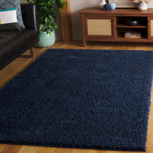 Safavieh Lindsay Shag Area Rug - Plush, Durable, And Stylish For Any Space - Turkish Craftsmanship And Elegance Navy Polyester Lns560n-6