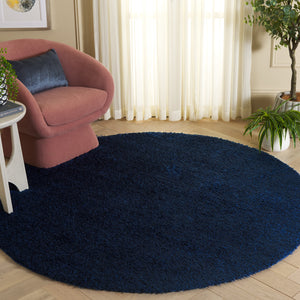 Safavieh Lindsay Shag Area Rug - Plush, Durable, And Stylish For Any Space - Turkish Craftsmanship And Elegance Navy Polyester Lns560n-6