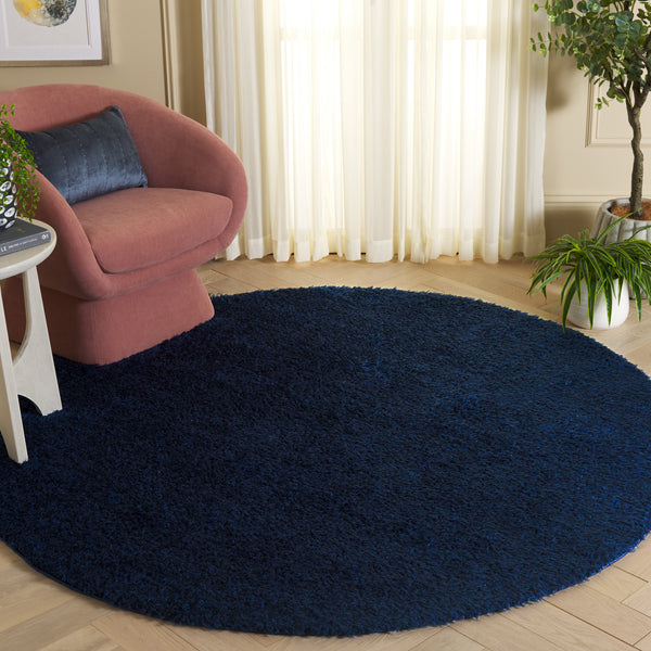 Safavieh Lindsay Shag Area Rug - Plush, Durable, And Stylish For Any Space - Turkish Craftsmanship And Elegance Navy Polyester Lns560n-6