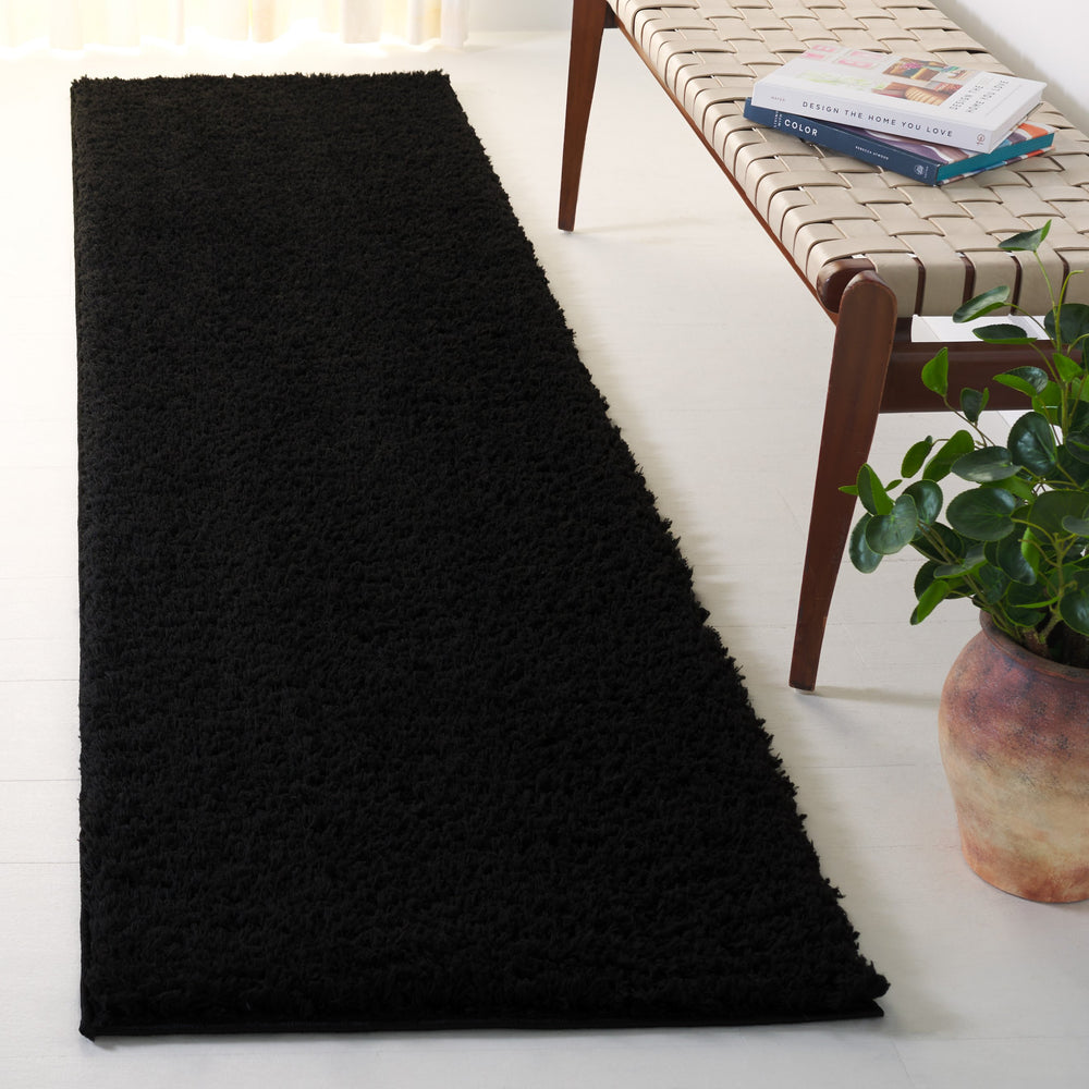 Safavieh Lindsay Plush Black Shag Rug — Deep 1.875" Pile, Power-Loomed Turkish Polyester Blend For Cozy Rooms 10'-0" x 14'-0" LNS560Z-10