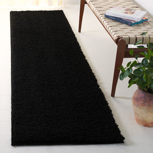 Safavieh Lindsay Plush Shag Runner In Deep Black — High-Pile Comfort, Sound-Dampening, Modern Entryway Rug 2'-2" x 5'-0" LNS560Z-25