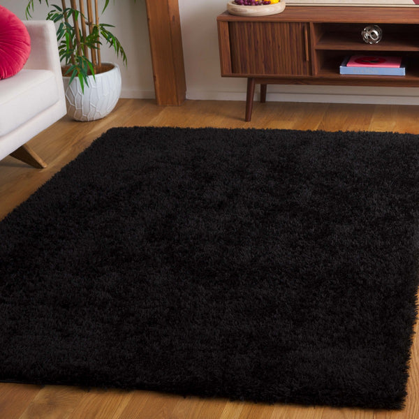 Safavieh Lindsay Shag 560 LNS560 Power Loomed Shag & Flokati Rug Black LNS560Z-7SQ