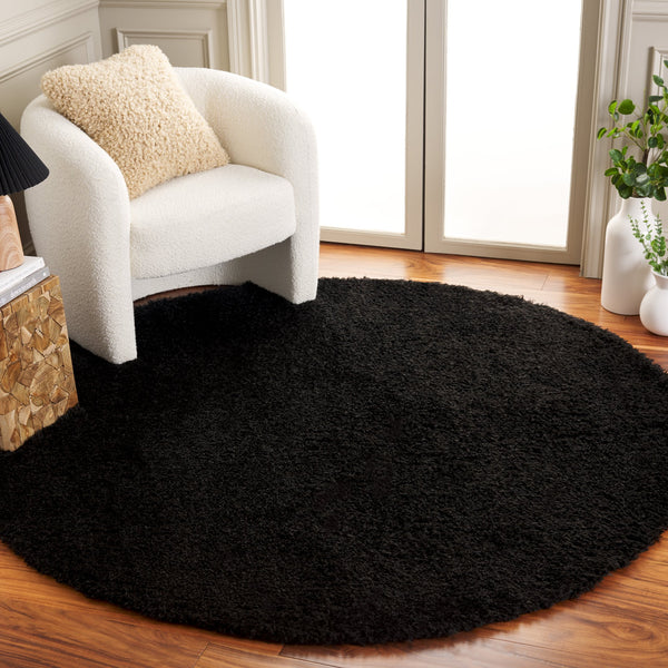 Safavieh Lindsay Luxurious Black Shag Rug — Plush 1.875" Pile, Power-Loomed Turkey, Soft Stain-Resistant Texture 3'-0" x 5'-0" LNS560Z-3