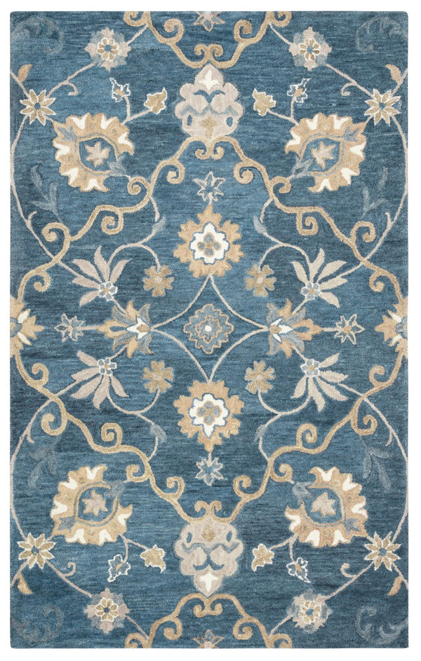 Rizzy Leone LO9985 Hand Tufted Transitional Wool Rug Blue 9' x 12'