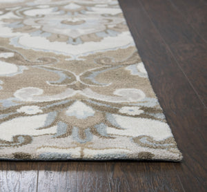 Rizzy Leone LO9987 Hand Tufted Transitional Wool Rug Mocha 9' x 12'