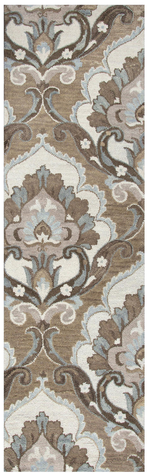 Rizzy Leone LO9987 Hand Tufted Transitional Wool Rug Mocha 2'6" x 8'