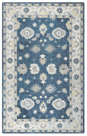 Rizzy Leone LO9993 Hand Tufted Traditional Wool Rug Blue 9' x 12'