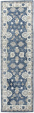 Rizzy Leone LO9993 Hand Tufted Traditional Wool Rug Blue 2'6" x 8'