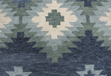 Rizzy Leone LO9997 Hand Tufted Southwest Wool Rug Blue 9' x 12'