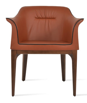 Soho Concept Rumi Arm Dining Chair - Solid Beech Wood, Upholstered Ppm Fabric, 5-year Guarantee, Elegant Design Black,Walnut  Soho-concept-dining-chair-04504