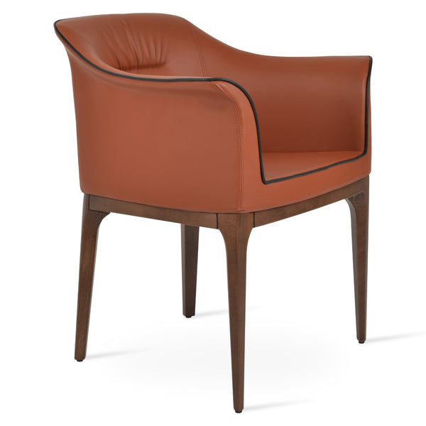 Soho Concept Rumi Arm Dining Chair - Solid Beech Wood, Upholstered Ppm Fabric, 5-year Guarantee, Elegant Design Black,Walnut  Soho-concept-dining-chair-04505