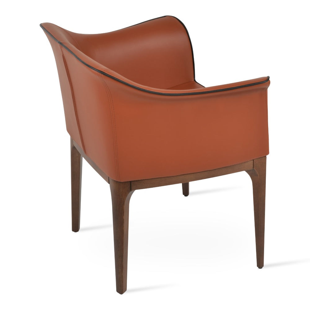 Soho Concept Rumi Arm Dining Chair - Solid Beech Wood, Upholstered Ppm Fabric, 5-year Guarantee, Elegant Design Black,Walnut  Soho-concept-dining-chair-04505