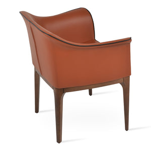 Soho Concept Rumi Arm Dining Chair - Solid Beech Wood, Upholstered Ppm Fabric, 5-year Guarantee, Elegant Design Black,Walnut  Soho-concept-dining-chair-04506
