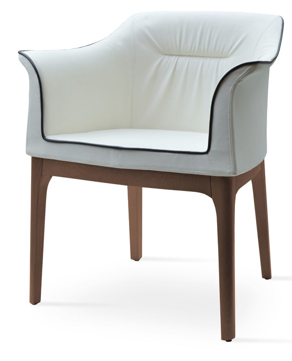 Soho Concept London Wood Armchair Dining Chair - Premium Camira Blazer Fabric, 10-year Guarantee & Ergonomic Design   Soho-concept-dining-chair-04499