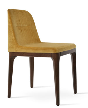 Soho Concept London Wood Dining Chair With 2-year Guarantee - Stylish Leatherette & Soft Boucle, Velvet, Nubuck Options Walnut  Soho-concept-dining-chair-04521