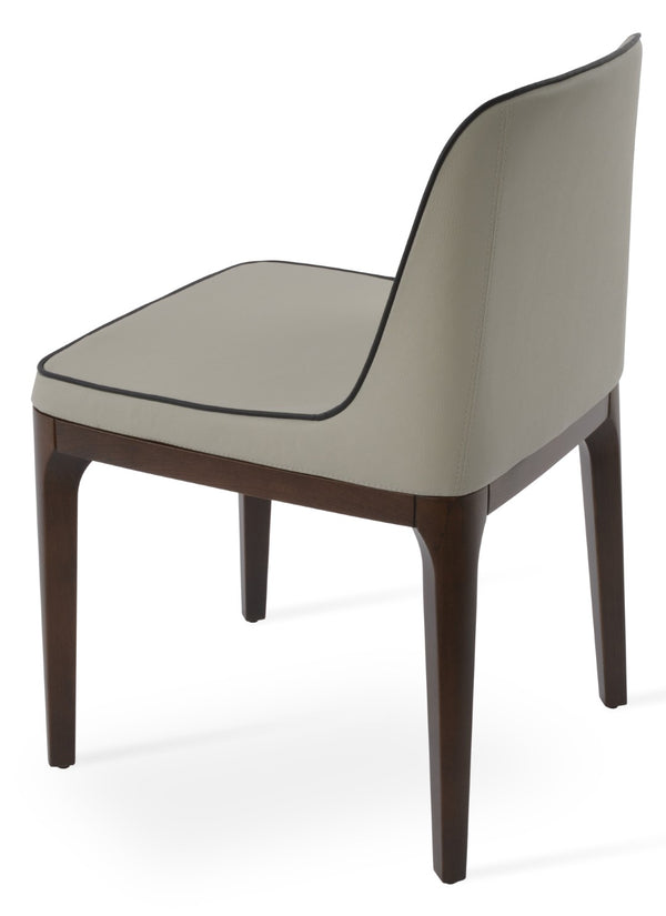 Soho Concept London Wood Chair – Elegant Dining Chair In Camira Blazer Wool, Walnut Frame, Light Grey Fabric, 10-year Guarantee Walnut,Light Grey  Soho-concept-dining-chair-04518