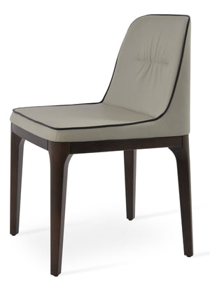 Soho Concept London Wood Chair – Elegant Dining Chair In Camira Blazer Wool, Walnut Frame, Light Grey Fabric, 10-year Guarantee Walnut,Light Grey  Soho-concept-dining-chair-04518