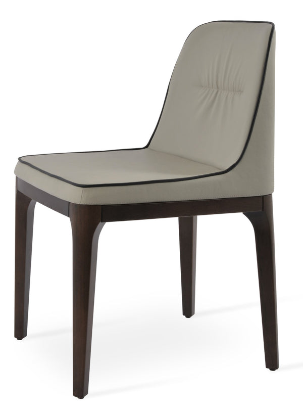 Soho Concept London Wood Chair – Elegant Dining Chair In Camira Blazer Wool, Walnut Frame, Light Grey Fabric, 10-year Guarantee Walnut,Light Grey  Soho-concept-dining-chair-04518
