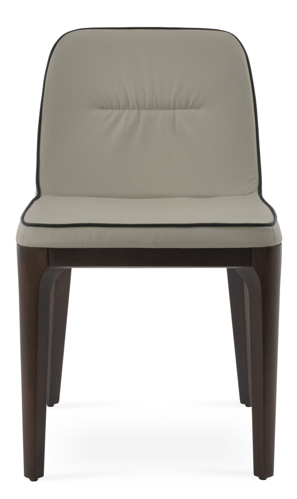 Soho Concept London Wood Chair – Elegant Dining Chair In Camira Blazer Wool, Walnut Frame, Light Grey Fabric, 10-year Guarantee Walnut,Light Grey  Soho-concept-dining-chair-04518