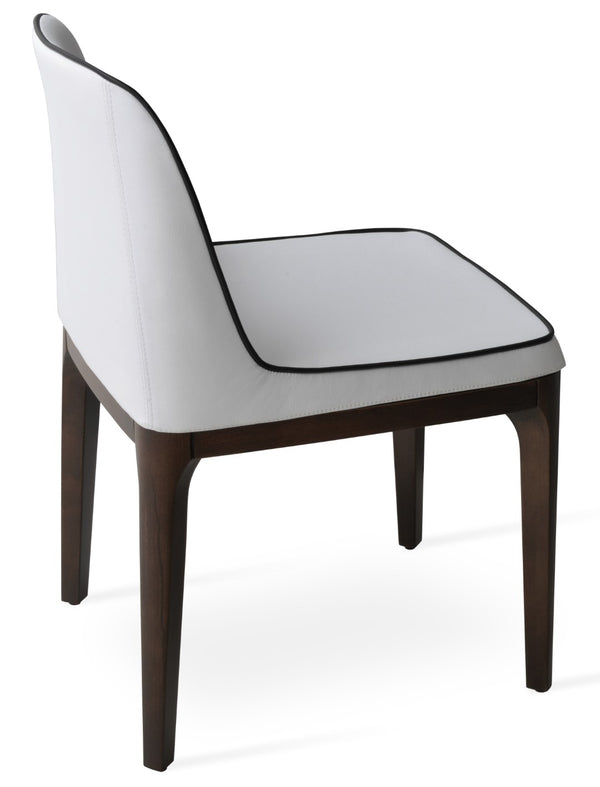 Soho Concept London Wood Dining Chair With 2-year Guarantee - Stylish Leatherette & Soft Boucle, Velvet, Nubuck Options Walnut,White  Soho-concept-dining-chair-04519