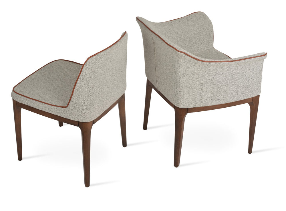 Soho Concept Solid Steel Dining Chair - Elegant Black Paint Or Chrome Finish With Durable Boucle, Velvet, Nubuck Fabrics Grey,Dark Grey  Soho-concept-dining-chair-04526