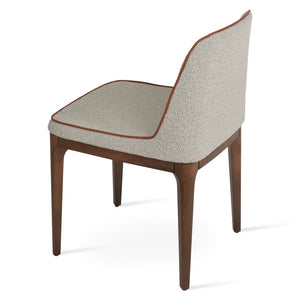 Soho Concept Solid Steel Dining Chair - Elegant Black Paint Or Chrome Finish With Durable Boucle, Velvet, Nubuck Fabrics White,Grey  Soho-concept-dining-chair-04525