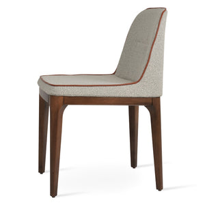 Soho Concept Solid Steel Dining Chair - Elegant Black Paint Or Chrome Finish With Durable Boucle, Velvet, Nubuck Fabrics White,Grey  Soho-concept-dining-chair-04525