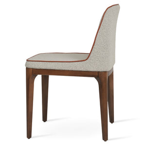 Soho Concept Solid Steel Dining Chair - Elegant Black Paint Or Chrome Finish With Durable Boucle, Velvet, Nubuck Fabrics White,Grey  Soho-concept-dining-chair-04525