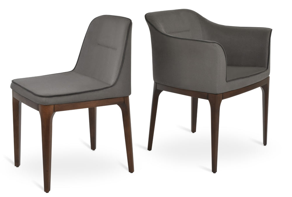 Soho Concept Solid Steel Dining Chair - Elegant Black Paint Or Chrome Finish With Durable Boucle, Velvet, Nubuck Fabrics Grey,Dark Grey  Soho-concept-dining-chair-04526