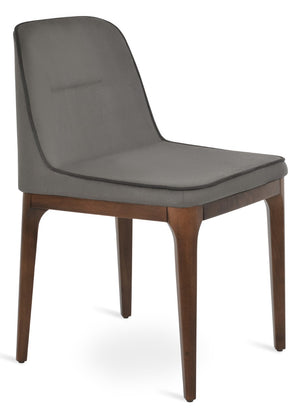 Soho Concept Solid Steel Dining Chair - Elegant Black Paint Or Chrome Finish With Durable Boucle, Velvet, Nubuck Fabrics Grey,Dark Grey  Soho-concept-dining-chair-04527