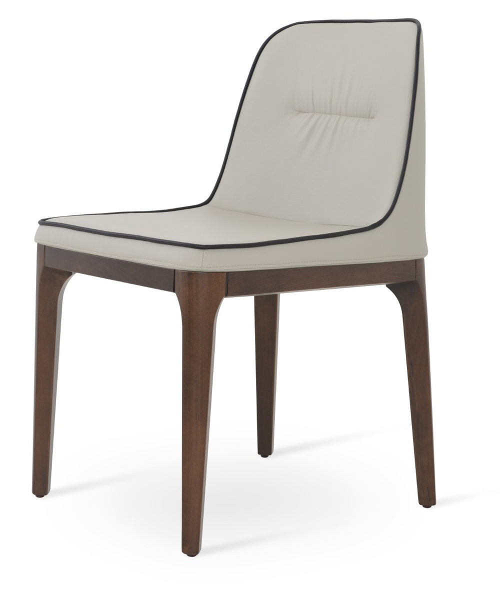 Soho Concept London Wood Dining Chair With 2-year Guarantee - Stylish Leatherette & Soft Boucle, Velvet, Nubuck Options Walnut,White  Soho-concept-dining-chair-04520